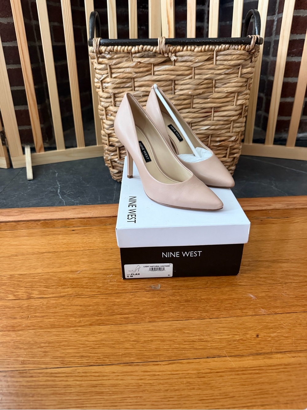 Nine West Blush Pointed-Toe Leather Pumps